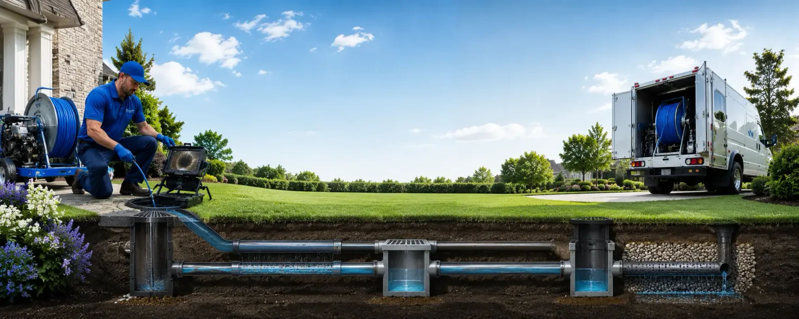 Outdoor drain cleaning information for Godfrey, IL
